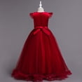 thumbnail image 4 of Jusqu'à 30 % de Rabais, Robe d'Été pour Fille, Sans Manches à Volants en Dentelle, Broderie à Col Rond, Jupe Princesse en Tulle avec Nœud, Décontractée pour Fête, Tenue de Festival, Légère, Respirante, Âge 4-12/100 % Polyester, Rouge, 4 of 8