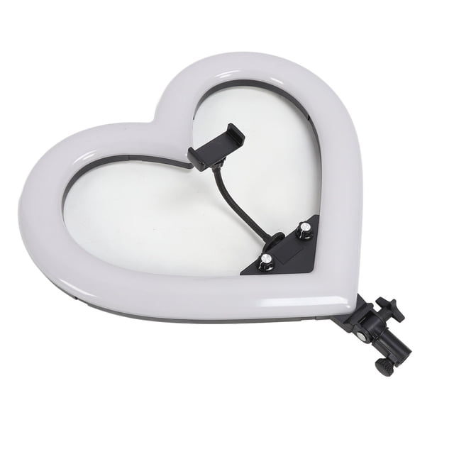 Lumière de 19 Pouces avec Support pour Téléphone, Lumière de Remplissage LED RVB Colorée en Forme de Cœur Rechargeable par USB, Luminosité LED Réglable, pour Diffusion en Direct, Vidéo, Photographie