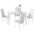 thumbnail image 1 of HOMCOM Dining Table Set for 4, Rectangular Glass Kitchen Table With Chairs, 1 of 10