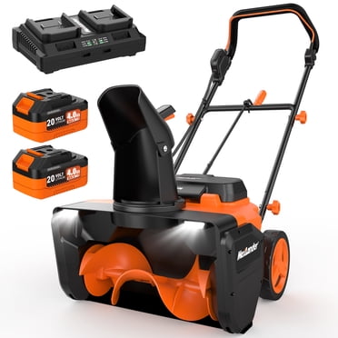 MAXLANDER Snow Blower Cordless, 40V 20-Inch Brushless Cordless Snow Blower with Dual LED Lights, 180° Rotating Chute, Electric Snow Blower Battery Powered（2 x 4.0Ah Batteries and Charger Included）