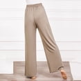 thumbnail image 4 of Diufon Straight Pants for Women Elastic High Waist Drawstring Pants Cotton Solid Color Lounge Wide Leg Pants, 4 of 5