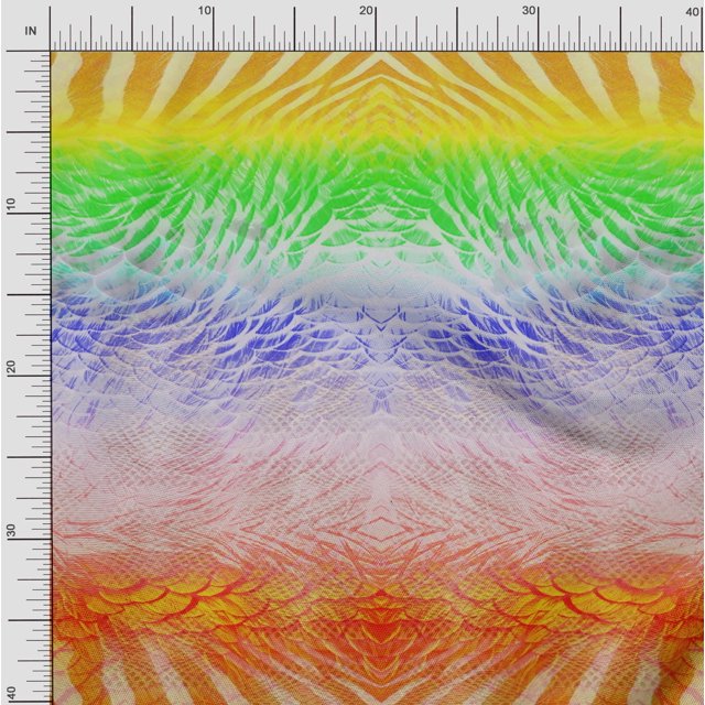 Soimoi Polyester Crepe Fabric Tribal Panel Print Fabric by Yard 52 Inch Wide
