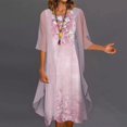 thumbnail image 1 of CHOK Ensemble Deux Pièces pour Femmes Robe Midi à Imprimé Floral avec Cardigan en Mousseline Sans Manches Grande Taille Robes d'Invitée de Mariage Robes de la Mère de la Mariée 2022, 1 of 6