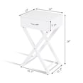 thumbnail image 3 of Costway Table de Chevet 2 Pcs en X avec Tiroir, Table d'Appoint Latérale Moderne pour la Maison, Blanc, 3 of 10
