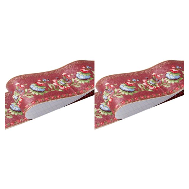 relayinert Wood Marbling SelfAdhesive Skirting Line Exquisite And Easy Maintenance And Environmentally Friendly PVC Durable red lantern flower 2Set