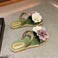 thumbnail image 4 of Sandales pour Femmes à Fleurs Pantoufles Plates Haut de Gamme Chic, 4 of 6