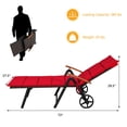 thumbnail image 3 of Gymax Chaise Longue Pliante en Rotin pour Patio en Aluminium avec Roue et Coussin Rouge, 3 of 10