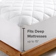 thumbnail image 2 of Bare Home Protège-Matelas Matelassé - Surmatelas Rafraîchissant - Housse Ajustée à Poche Profonde - Lit Simple, Blanc, 2 of 7