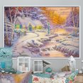 thumbnail image 1 of Designart Cottage sur Rivière dans la Forêt pendant Noël Cadre Flottant Traditionnel Art Mural, 1 of 4