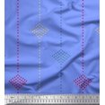 thumbnail image 1 of Soimoi Blue Poly Georgette Fabric Dotted Jamdani Print Fabric by the Yard 52 Inch Wide, 1 of 1