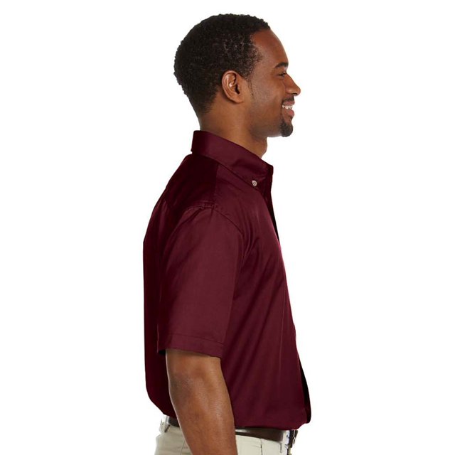 Harriton Chemise à Manches Courtes en Sergé pour Hommes Easy BlendTM avec Libération de Taches