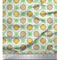 thumbnail image 1 of Soimoi Cotton Poplin Fabric Geometric & Flower Artistic Print Fabric by Yard 42 Inch Wide, 1 of 3