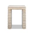 thumbnail image 4 of Veda 20" Stacked Geometric Waterfall Side Table Whitewashed Reclaimed Pine Wood, 4 of 11