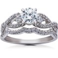 thumbnail image 1 of 1 1/6ct Diamond Infinity Engagement Wedding Ring Bridal Set 14K White Gold, 1 of 4