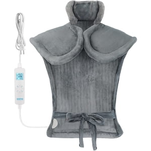 RENPHO Grande plaque chauffante pour la relaxation du dos, 24 inx33 Chauffer rapidement avec 6 Réglages de température, Arrêt automatique disponible, ETL Certifié - gris