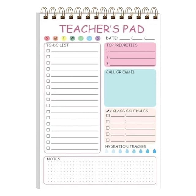 CHENMEI Teacher Notepad Teacher to Do List Notepad Checklist Notebook Organizer for Teachers Notes Task Teacher Appreciation