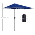 thumbnail image 3 of Outsunny Parasol Demi-Parasol Extérieur de Balcon 8 Pi Bleu Foncé, 3 of 10