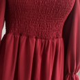 thumbnail image 4 of Ersazi Robe Chandail pour Femme à Manches Longues, Col en V, Rayée, Irrégulière, Taille Haute, Robes en Liquidation, Rouge, P, 4 of 8