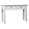 thumbnail image 1 of vidaXL Console Table White 110x40x72 cm Solid Pine Wood Panama Range, 1 of 5