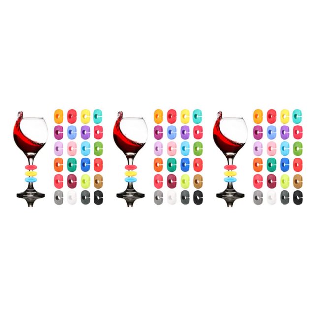 mmirethe 24pcs/set Red Wine Cup Recognizer Suitable For Home And Professional Gift For Any Occasion Marker 3Set