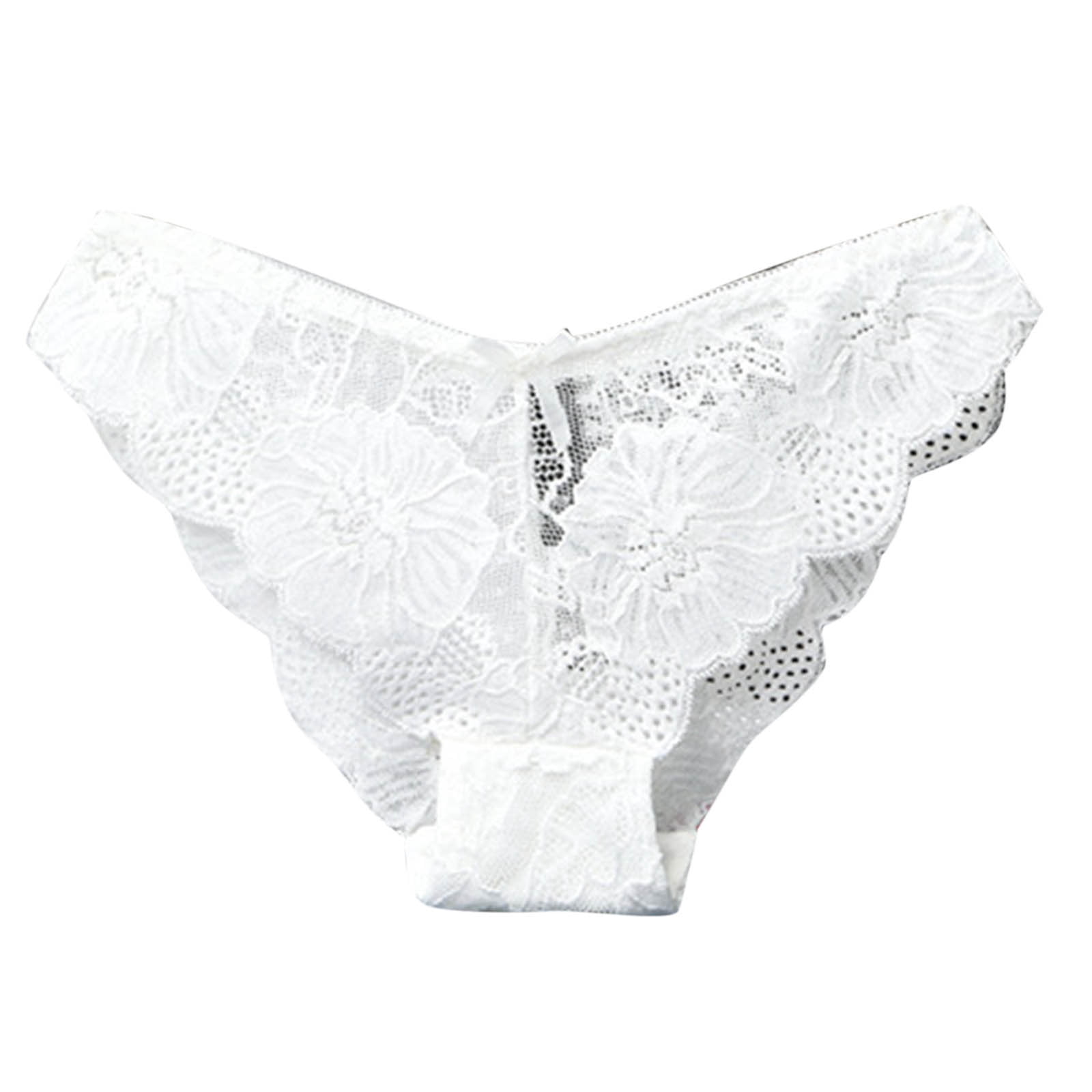 DPTALR Culottes pour Femmes Aguichant Mignonnes à Nœud, Design Crochet, Dentelle Intégrale, Culottes Taille Basse