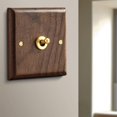 thumbnail image 1 of Retro American Industrial Style Light Switch Socket, Solid Wood Brass Toggle Switch Plate, Antique Home Stay Switch(1), 1 of 7