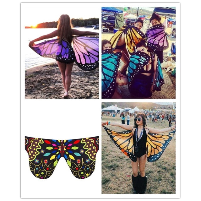 Foulards et Châles de Plage Fée Pixie pour Femmes, Tissu Doux Coloré, Ailes de Papillon