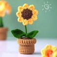 thumbnail image 2 of 3PCS Mini Crochet Sunflower Potted Plant,Knitting Crochet Flower Fake Sunflower for Bathroom Home Kitchen Rustic Table Centerpiece Shelf Decor, 2 of 4