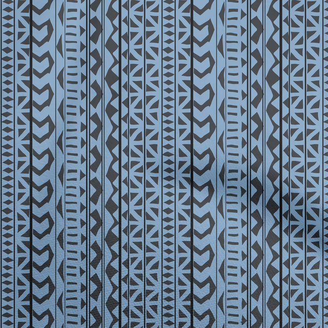 oneOone Cotton Jersey Medium Blue Fabric Asian Block Sewing Craft Projects Fabric Prints By Yard 58 Inch Wide
