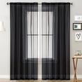 thumbnail image 1 of ZENGHUIJ Solid-Color Double-String Polyester Curtain Sheers Semi-Sheer Curtains Rod-Pocket Style Semi-Sheer Curtains, 1 of 6