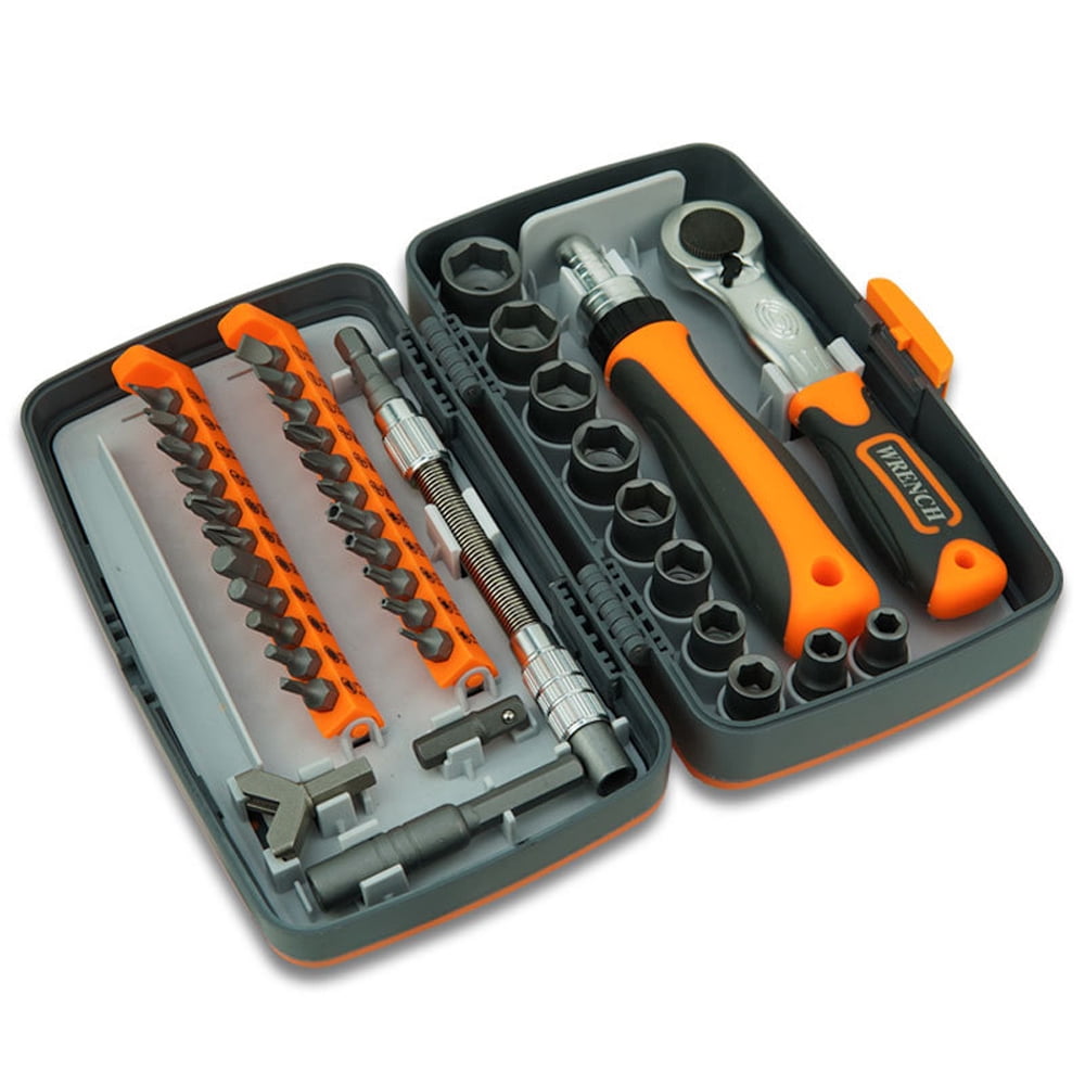 Ratchet 38 in 1 Household Labor Saving Ratchet Screwdriver Bit Set Multipurpose Tool Kit Hardware Tools Combination Wrenches Toolbox Hand Tool Sets