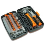Clés 38 en 1 Jeu de visseuse à cliquet à la main Kit d'outils polyvalents Outils matériels Clés combinées Boîte à outils Outils à main