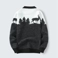 thumbnail image 3 of Pisexur Chandails de Noël pour Hommes Mode Imprimé de Cerf de Noël Chandail Tricoté Décontracté à Manches Longues Col Rond Automne Hiver, 3 of 6