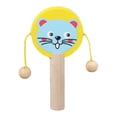 thumbnail image 4 of EIGTHTAIL Cartoon Wooden Handheld Musical Mini Rattle Drum Shaker Education Baby Toy, 4 of 7