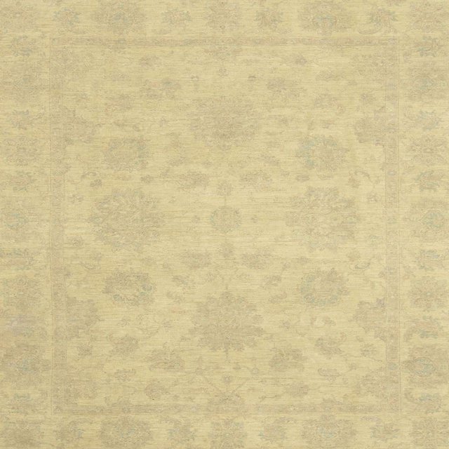 Ahgly Company Indoor Square Abstract Mustard Yellow Oriental Area Rugs, 7' Square