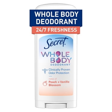 Secret Whole Body Stick Aluminum Free Deodorant for Women with notes of Peach & Vanilla