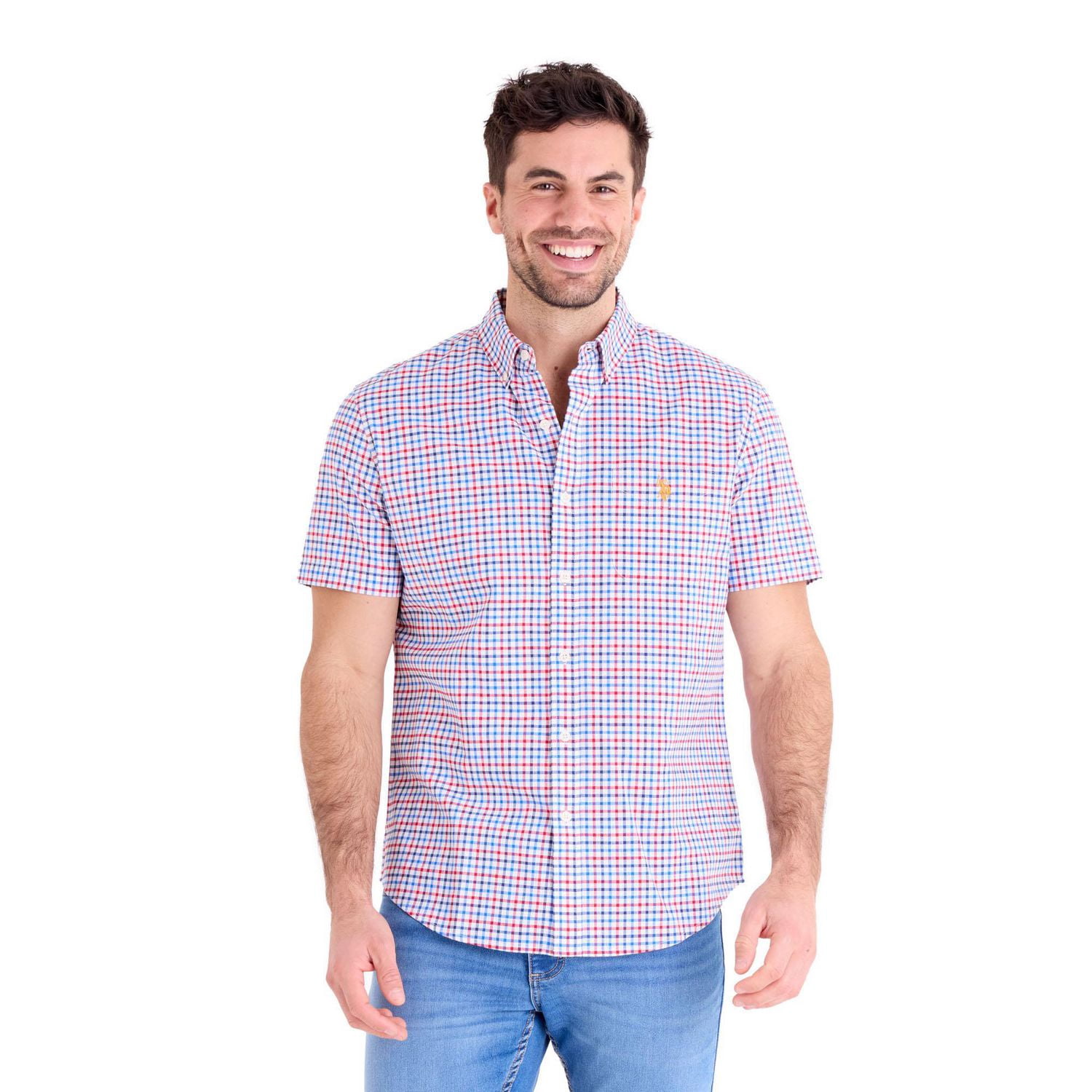 U.S. Polo Assn. Chemise boutonnée à manches courtes pour hommes
