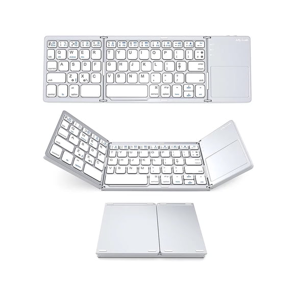 Wireless BT Keyboard Mini Folding Keyboard Portable Ultra Slim BT Keyboard with Touchpad for Windows/Android/iOS