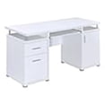 thumbnail image 1 of Bureau d'Ordinateur Rectangulaire Pemberley Row en MDF Bois Blanc avec Tablette Réglable 55 Pouces Non Assemblé, 1 of 9
