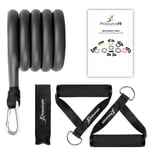 ProsourceFit Heavy Duty Single Stackable Resistance Bands with Door Anchor and Exercise Guide, 16-20 LB for Full-Body Exercises and Home Workouts, Black