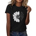 thumbnail image 1 of T-Shirt d'Été Tournesol pour Femmes Grande Taille Blouse Ample Manches Courtes Graphique Décontractée Polyester, 1 of 4