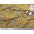 thumbnail image 3 of Soimoi Gold Poly Georgette Fabric Vector Design Damask Printed Craft Fabric by the Yard 42 Inch Wide, 3 of 3