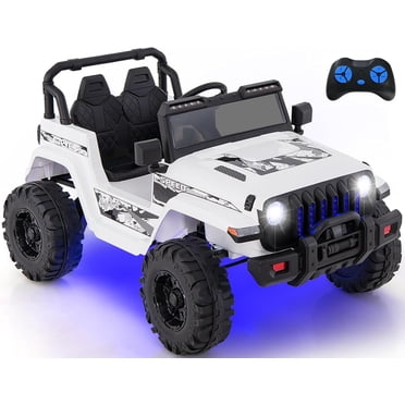 OLAKIDS Kids Ride on Car Truck with 2.4G Remote Control, 12V Battery Powered Electric Cars for Kids w/3 Speeds, Battery Display, LED Lights, Safety Belt, Music & Horn, Bluetooth/FM/USB