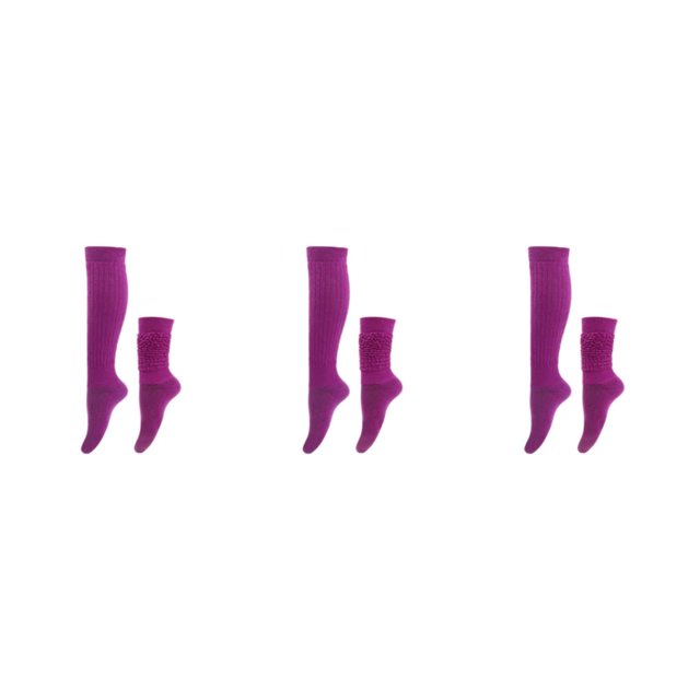 Youkk 2pcs Polyester Made Slouch Socks Breathable And Sweat-absorbing Elasticity Breathable Fabric Comfortable To Wear Purple 3Set