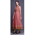 thumbnail image 3 of Bimba Kurtis Indiennes en Damas Pêche Foncée pour Femmes, Anarkali Prête à Porter Unie, Robe Imprimée Kurti Indienne Grande, 3 of 6