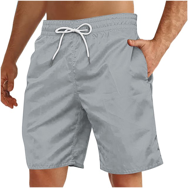 Yuyuzo Mens Shorts High Waisted Drawstring Quick Dry Summer Beach Swim Knee Length Shorts with Pockets