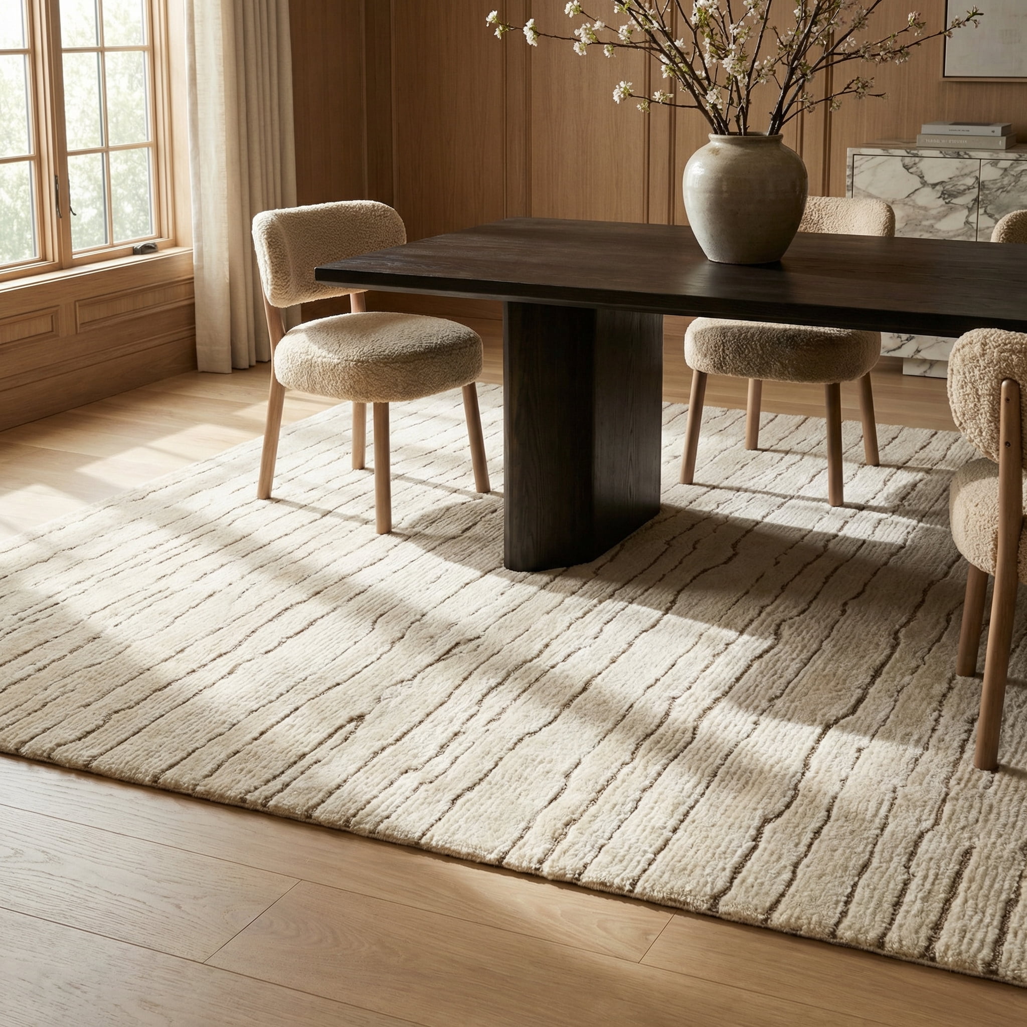 Rug Branch Tapis d'intérieur touffeté à la main moderne bohème gris beige Maya