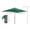 thumbnail image 3 of Outsunny Parasol de Patio 6,5 X 10 Pi avec DEL, Manivelle (Vert Foncé), 3 of 10