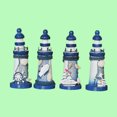 thumbnail image 2 of Lighthouse Decor Nautical Marine Model Mediterranean Style Hand Painted Lighthouse Nautical Fish Net Shell Buoy Decor - Size 5X5X13CM (Random Style), 2 of 8