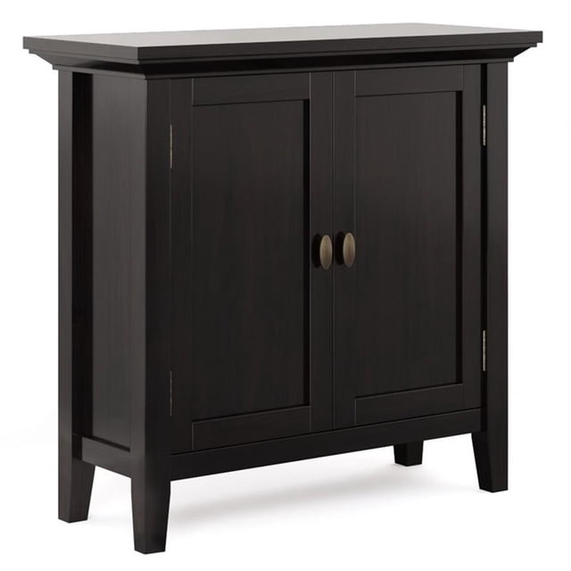 Simpli Home Redmond Wood 32" Transitional Low Cabinet in Hickory Brown